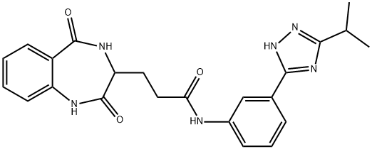 3-(2,5-dioxo-3,4-dihydro-1H-1,4-benzodiazepin-3-yl)-N-[3-(5-propan-2-yl-1H-1,2,4-triazol-3-yl)phenyl]propanamide Structure