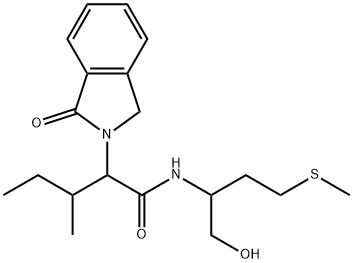 N-(1-hydroxy-4-methylsulfanylbutan-2-yl)-3-methyl-2-(3-oxo-1H-isoindol-2-yl)pentanamide Struktur