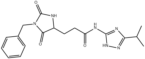 3-(1-benzyl-2,5-dioxoimidazolidin-4-yl)-N-(5-propan-2-yl-1H-1,2,4-triazol-3-yl)propanamide Structure