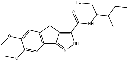 N-(1-hydroxy-3-methylpentan-2-yl)-6,7-dimethoxy-2,4-dihydroindeno[1,2-c]pyrazole-3-carboxamide Structure
