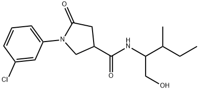 1-(3-chlorophenyl)-N-(1-hydroxy-3-methylpentan-2-yl)-5-oxopyrrolidine-3-carboxamide Structure