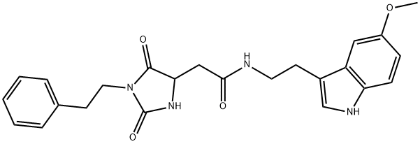 2-[2,5-dioxo-1-(2-phenylethyl)imidazolidin-4-yl]-N-[2-(5-methoxy-1H-indol-3-yl)ethyl]acetamide Structure
