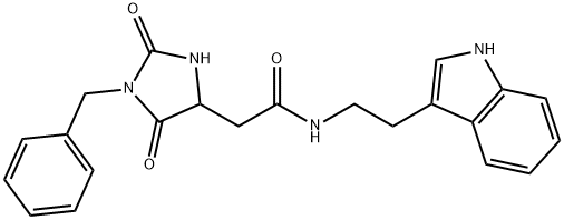 2-(1-benzyl-2,5-dioxoimidazolidin-4-yl)-N-[2-(1H-indol-3-yl)ethyl]acetamide Structure