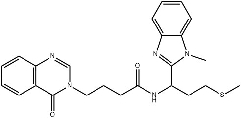 N-[1-(1-methylbenzimidazol-2-yl)-3-methylsulfanylpropyl]-4-(4-oxoquinazolin-3-yl)butanamide Structure