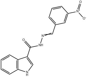 N-[(E)-(3-nitrophenyl)methylideneamino]-1H-indole-3-carboxamide Structure