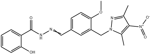 304652-02-6 N-[(E)-[3-[(3,5-dimethyl-4-nitropyrazol-1-yl)methyl]-4-methoxyphenyl]methylideneamino]-2-hydroxybenzamide
