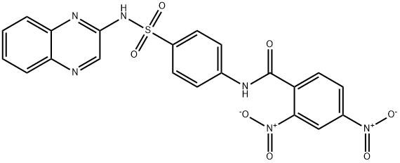 2,4-dinitro-N-[4-(quinoxalin-2-ylsulfamoyl)phenyl]benzamide Structure
