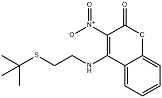 4-(2-tert-butylsulfanylethylamino)-3-nitrochromen-2-one Struktur