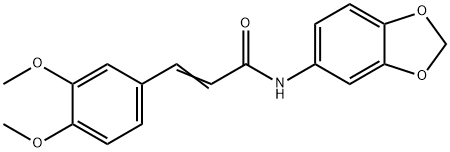 (E)-N-(1,3-benzodioxol-5-yl)-3-(3,4-dimethoxyphenyl)prop-2-enamide,367934-61-0,结构式