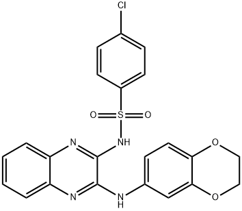 4-chloro-N-[3-(2,3-dihydro-1,4-benzodioxin-6-ylamino)quinoxalin-2-yl]benzenesulfonamide Structure