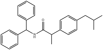 N-benzhydryl-2-[4-(2-methylpropyl)phenyl]propanamide Struktur