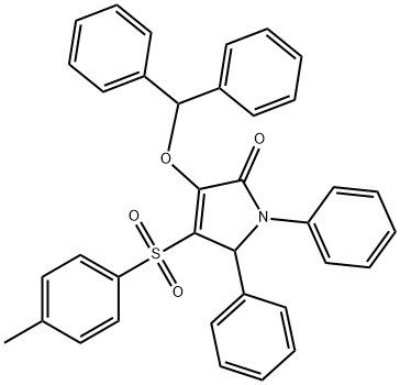 4-benzhydryloxy-3-(4-methylphenyl)sulfonyl-1,2-diphenyl-2H-pyrrol-5-one Struktur