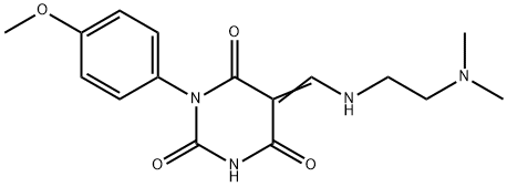 (5Z)-5-[[2-(dimethylamino)ethylamino]methylidene]-1-(4-methoxyphenyl)-1,3-diazinane-2,4,6-trione Structure