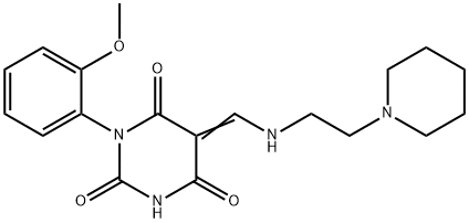 (5Z)-1-(2-methoxyphenyl)-5-[(2-piperidin-1-ylethylamino)methylidene]-1,3-diazinane-2,4,6-trione Structure