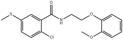 2-chloro-N-[2-(2-methoxyphenoxy)ethyl]-5-methylsulfanylbenzamide Struktur