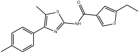 438216-94-5 5-ethyl-N-[5-methyl-4-(4-methylphenyl)-1,3-thiazol-2-yl]thiophene-3-carboxamide