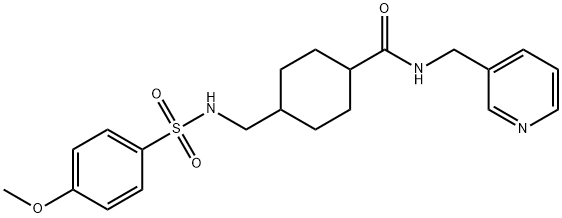4-[[(4-methoxyphenyl)sulfonylamino]methyl]-N-(pyridin-3-ylmethyl)cyclohexane-1-carboxamide 化学構造式