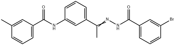 N-[3-[(E)-N-[(3-bromobenzoyl)amino]-C-methylcarbonimidoyl]phenyl]-3-methylbenzamide,444998-05-4,结构式
