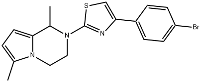 4-(4-bromophenyl)-2-(1,6-dimethyl-3,4-dihydro-1H-pyrrolo[1,2-a]pyrazin-2-yl)-1,3-thiazole Struktur