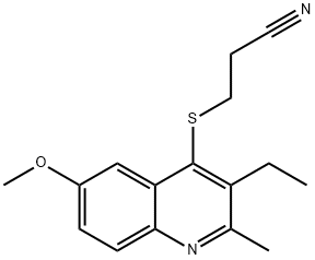 3-(3-ethyl-6-methoxy-2-methylquinolin-4-yl)sulfanylpropanenitrile