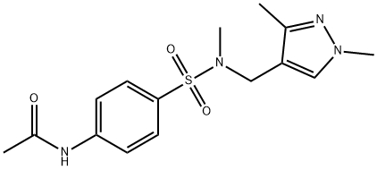 N-[4-[(1,3-dimethylpyrazol-4-yl)methyl-methylsulfamoyl]phenyl]acetamide Struktur