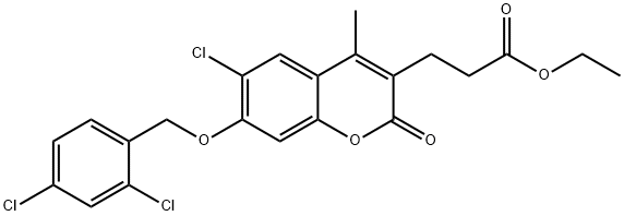 ethyl 3-[6-chloro-7-[(2,4-dichlorophenyl)methoxy]-4-methyl-2-oxochromen-3-yl]propanoate,578002-50-3,结构式