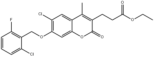 ethyl 3-[6-chloro-7-[(2-chloro-6-fluorophenyl)methoxy]-4-methyl-2-oxochromen-3-yl]propanoate,578698-22-3,结构式