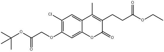 ethyl 3-[6-chloro-4-methyl-7-[2-[(2-methylpropan-2-yl)oxy]-2-oxoethoxy]-2-oxochromen-3-yl]propanoate Structure