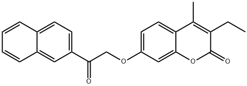 3-ethyl-4-methyl-7-(2-naphthalen-2-yl-2-oxoethoxy)chromen-2-one Struktur