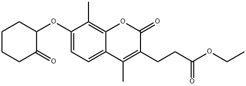 ethyl 3-[4,8-dimethyl-2-oxo-7-(2-oxocyclohexyl)oxychromen-3-yl]propanoate Structure