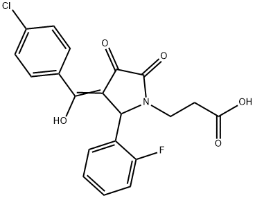 3-[(3E)-3-[(4-chlorophenyl)-hydroxymethylidene]-2-(2-fluorophenyl)-4,5-dioxopyrrolidin-1-yl]propanoic acid Structure