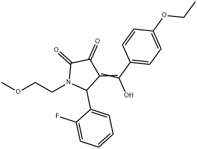 (4E)-4-[(4-ethoxyphenyl)-hydroxymethylidene]-5-(2-fluorophenyl)-1-(2-methoxyethyl)pyrrolidine-2,3-dione Structure