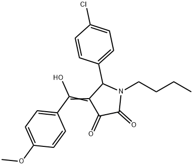 (4E)-1-butyl-5-(4-chlorophenyl)-4-[hydroxy-(4-methoxyphenyl)methylidene]pyrrolidine-2,3-dione Structure
