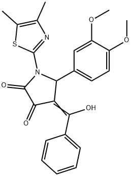 (4E)-5-(3,4-dimethoxyphenyl)-1-(4,5-dimethyl-1,3-thiazol-2-yl)-4-[hydroxy(phenyl)methylidene]pyrrolidine-2,3-dione Structure