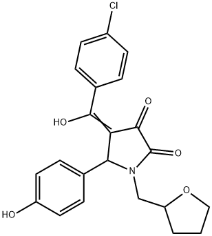 (4E)-4-[(4-chlorophenyl)-hydroxymethylidene]-5-(4-hydroxyphenyl)-1-(oxolan-2-ylmethyl)pyrrolidine-2,3-dione Struktur