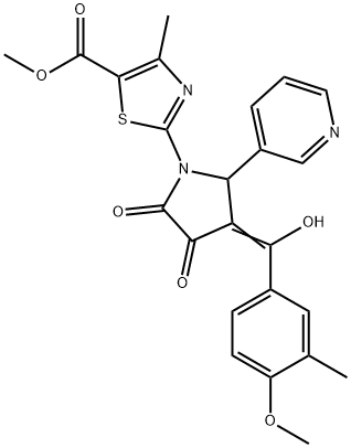 methyl 2-[(4E)-4-[hydroxy-(4-methoxy-3-methylphenyl)methylidene]-2,3-dioxo-5-pyridin-3-ylpyrrolidin-1-yl]-4-methyl-1,3-thiazole-5-carboxylate Struktur