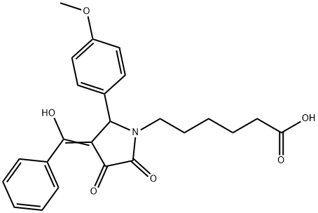 6-[(3E)-3-[hydroxy(phenyl)methylidene]-2-(4-methoxyphenyl)-4,5-dioxopyrrolidin-1-yl]hexanoic acid Structure