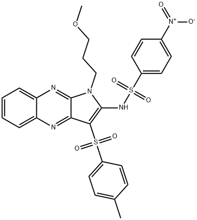 N-[1-(3-methoxypropyl)-3-(4-methylphenyl)sulfonylpyrrolo[3,2-b]quinoxalin-2-yl]-4-nitrobenzenesulfonamide Structure