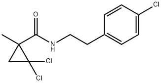 2,2-dichloro-N-[2-(4-chlorophenyl)ethyl]-1-methylcyclopropane-1-carboxamide Struktur
