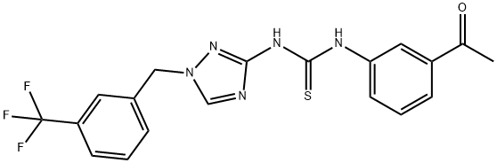 1-(3-acetylphenyl)-3-[1-[[3-(trifluoromethyl)phenyl]methyl]-1,2,4-triazol-3-yl]thiourea Structure