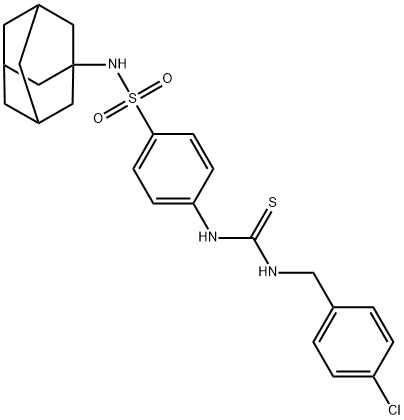 1-[4-(1-adamantylsulfamoyl)phenyl]-3-[(4-chlorophenyl)methyl]thiourea,708246-10-0,结构式