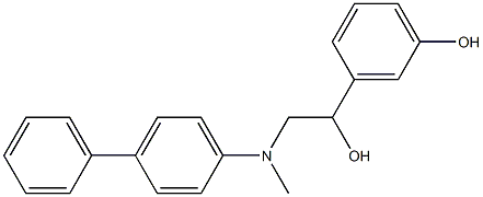 3-[1-hydroxy-2-[(4-phenylphenyl)methylamino]ethyl]phenol Structure