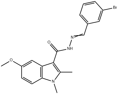 N-[(E)-(3-bromophenyl)methylideneamino]-5-methoxy-1,2-dimethylindole-3-carboxamide Structure