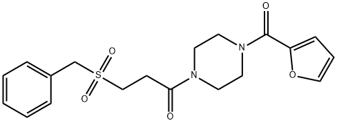3-benzylsulfonyl-1-[4-(furan-2-carbonyl)piperazin-1-yl]propan-1-one Struktur