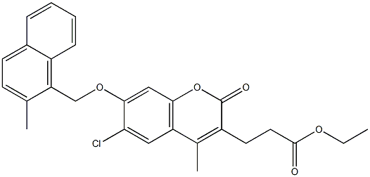 ethyl 3-[6-chloro-4-methyl-7-[(2-methylnaphthalen-1-yl)methoxy]-2-oxochromen-3-yl]propanoate Structure