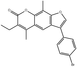 3-(4-bromophenyl)-6-ethyl-5,9-dimethylfuro[3,2-g]chromen-7-one Struktur