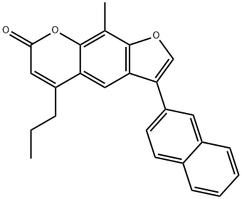 9-methyl-3-naphthalen-2-yl-5-propylfuro[3,2-g]chromen-7-one Struktur