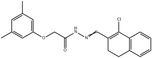 N-[(E)-(1-chloro-3,4-dihydronaphthalen-2-yl)methylideneamino]-2-(3,5-dimethylphenoxy)acetamide Struktur
