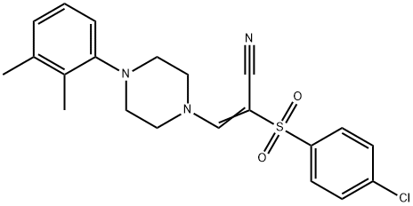 (Z)-2-(4-chlorophenyl)sulfonyl-3-[4-(2,3-dimethylphenyl)piperazin-1-yl]prop-2-enenitrile Structure