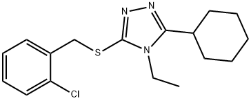 3-[(2-chlorophenyl)methylsulfanyl]-5-cyclohexyl-4-ethyl-1,2,4-triazole Structure